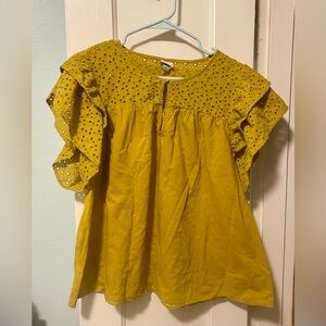 4/$25 bundle deal- A New Day Yellow Flutter Sleeve Ruffled Blouse